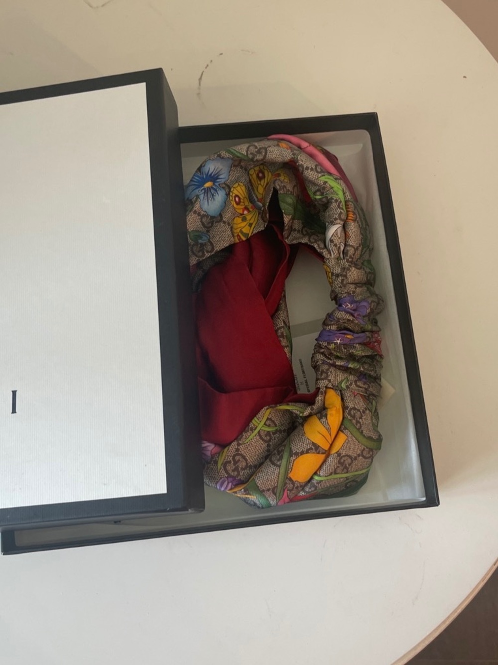 Gucci Multicolor Floral Twist Headband with Red Lining - Picture 3 of 8